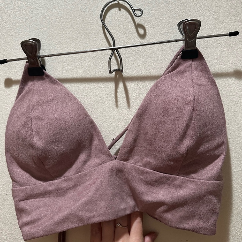 Charlotte Russe XS purple halter top with built in padding